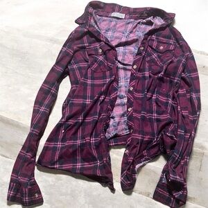 Passport Burgundy and Black Plaid Shirt #327